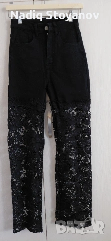 Дамски джинси/панталони с дантела , снимка 3 - Панталони - 54150021