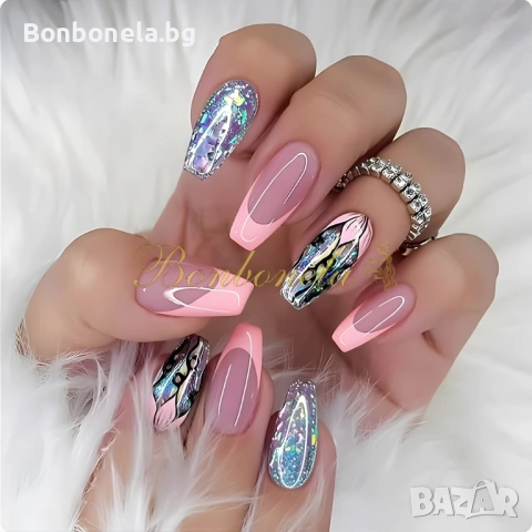 Самозалепващи изкуствени нокти Press On Nails, снимка 10 - Продукти за маникюр - 53033355