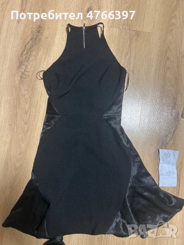 Елегантна черна рокля размер s xs