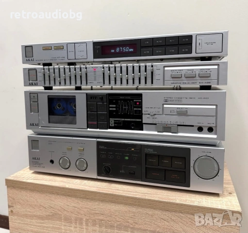 🔈Винтидж аудио сет AKAI - усилвател, дек, тунер, еквалайзер, грамофон и шкаф🔈, снимка 5 - Грамофони - 54167160