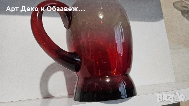 Антикварна халба цветно стъкло, снимка 6 - Антикварни и старинни предмети - 54843085