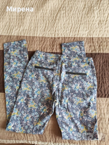 Шарен памучен панталон ZARA Z1975 DENIM, размер 36/26, снимка 3 - Панталони - 54224612