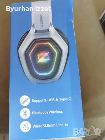 Безжични слушалки ozeino ow810 7.1 съраунд звук кристално бели, снимка 2 - Слушалки и портативни колонки - 54039158