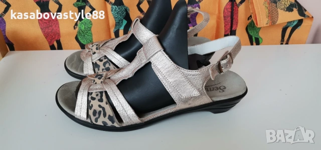 Златисти Сандали от естествена кожа 40 н.