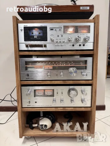 🔊Топ ретро аудио сет AKAI Усилвател AM-2450, Тунер AT-2450L, Дек GXC-209D, Грамофон AP-100C + шкаф, снимка 3 - Декове - 55390530