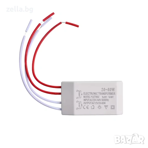 Трансформатор 230V AC към 12V AC 20-60W – за халогенни крушки и нисковолтово осветление 10343, снимка 8 - Друга електроника - 54672411