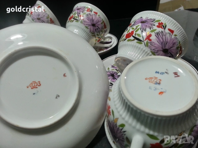 руски порцелан чаени чаши , снимка 6 - Антикварни и старинни предмети - 25293265