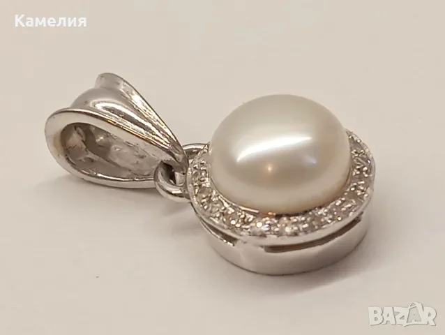Златна висулка с брилианти. , снимка 2 - Колиета, медальони, синджири - 55299432
