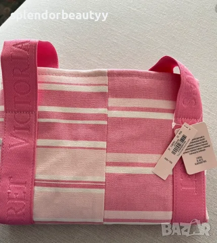 Victoria’s Secret Платнена чанта на райета , снимка 7 - Чанти - 55361031