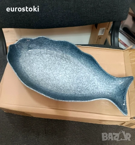 Керамично плато Cabilock, керамична чиния с форма на риба, 31 см, плато за риба, голяма чиния , снимка 9 - Форми - 54980098
