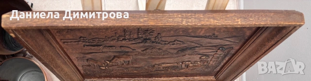 Медна картина с дървена рамка, снимка 3 - Антикварни и старинни предмети - 55008966