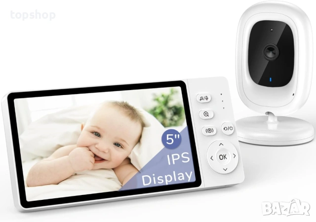 Чисто нов Видео бебефон 1080P Full HD jeeber VB619 – Голям 5" IPS дисплей, без Wi-Fi 