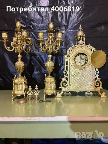 Автентичен френски каминен часовник  Louis XVI – позлатен бронз (Ormolu), ХIХ век , снимка 12 - Стенни часовници - 55376185