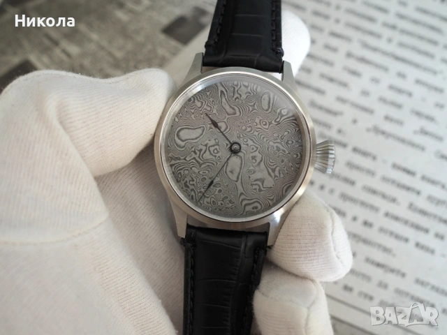 Ръчен часовник  ЕТА 6498 с дамасков циферблат , снимка 3 - Мъжки - 54077236