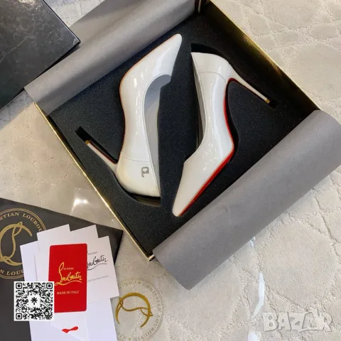 Christian Louboutin Kate 85 Patent Pumps – White