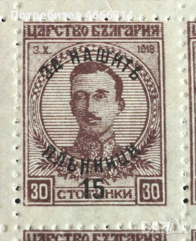 Пощенски марки "Фердинанд I" 1920г., снимка 11 - Филателия - 55324709