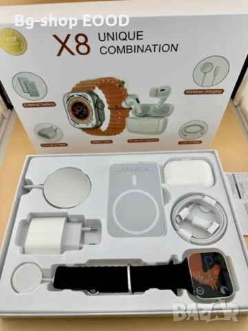 Смарт часовник X8 УUnique Combination, Bluetooth разговори, NFC, 2.02 IPS екран, IP67