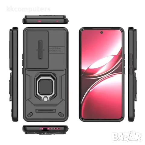 Калъф за vivo V50 5G – PC + TPU, Въртящ се стенд, Подвижен капак на обектива, 5 цвята, снимка 9 - Калъфи, кейсове - 55378411