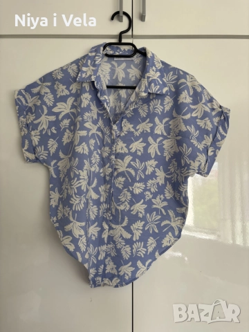 Къса синя риза ZARA 
