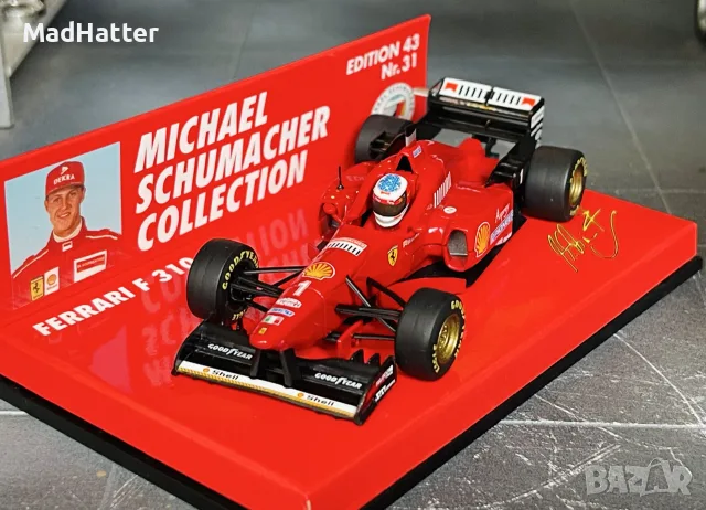 F1 Ferrari F310/2 1996 Schumacher / Ф1 Ферари Ф310/2 Шумахер - 1/43 - Minichamps, снимка 2 - Колекции - 55363052