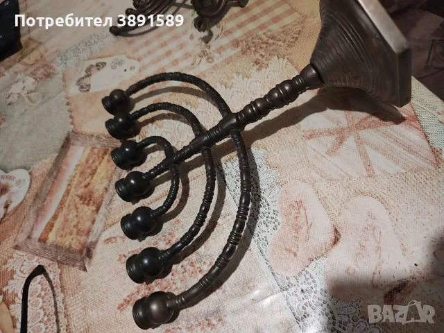 Еврейски свещници 2бр.менора и 1бр.ханикия 2бр.+1бр.свещник ханукия , снимка 8 - Антикварни и старинни предмети - 55534798