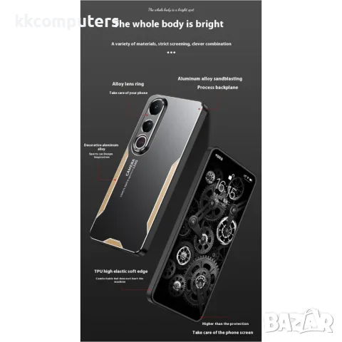 Калъф за vivo V50 Lite 4G/5G – Алуминиева сплав, TPU, PC, Защита на обектива, 4 цвята, снимка 6 - Калъфи, кейсове - 55378894