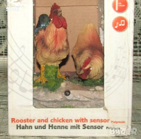 Музикално украшение със сензор за движение Петел и Кокошка, снимка 8 - Музикални играчки - 53976218