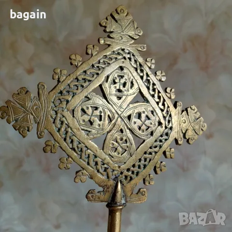 Старинен етиопски кръст., снимка 2 - Антикварни и старинни предмети - 55612609