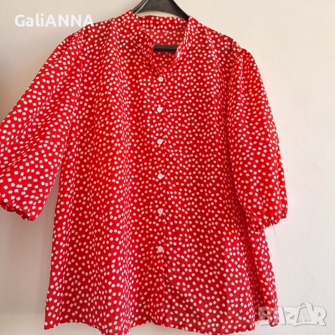 СТРАХОТНА РИЗА В ЧЕРВЕН ЦВЯТ 2XL-3XL, снимка 4 - Ризи - 54392695