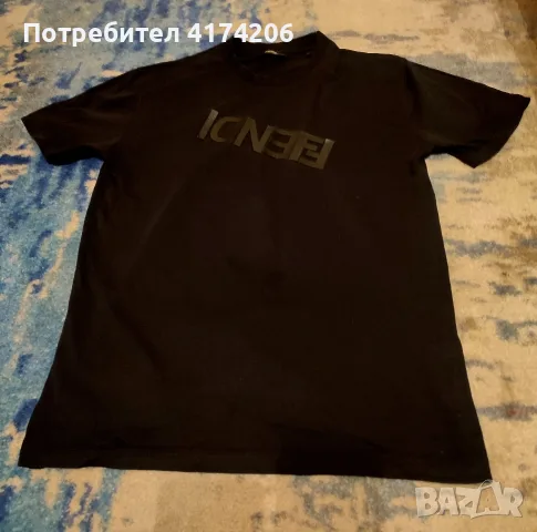 Мъжка тениска Fendi / Черна маркова тениска Фенди, Размер M, снимка 3 - Тениски - 55301631