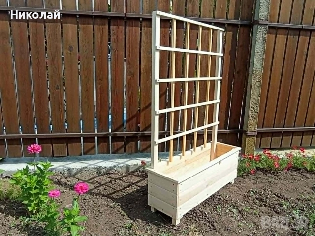 Дървена кашпа за влечащи растения , кашпа от дърво за цветя, снимка 2 - Саксии и кашпи - 55267388
