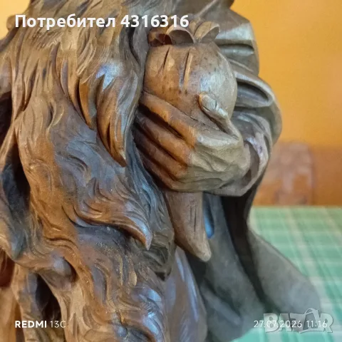 Стара дървена фигура, снимка 10 - Антикварни и старинни предмети - 55429952