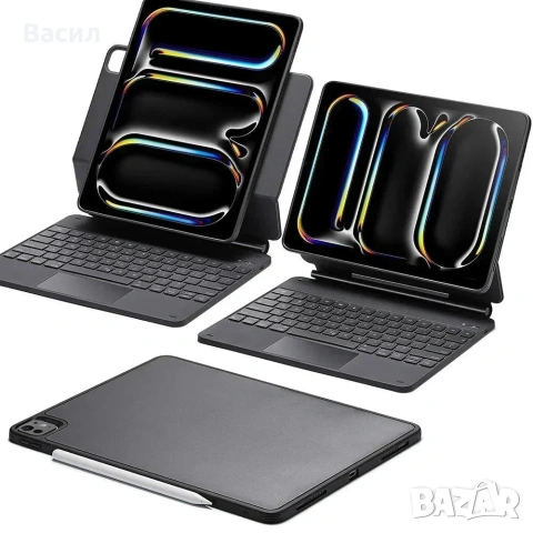 Магнитен Калъф с Клавиатура  за Ipad 13 PRO (M4/M5), снимка 2 - Аксесоари за Apple - 55279842