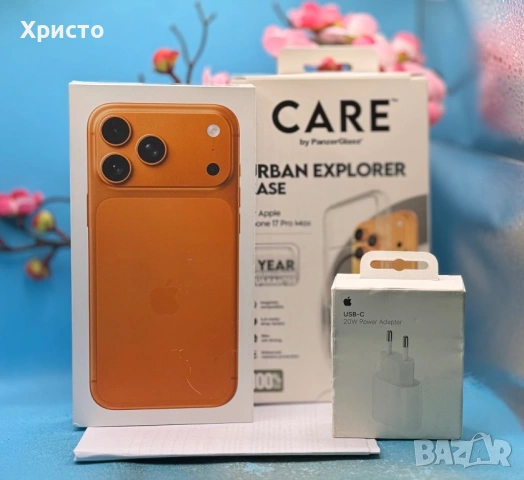 НОВ!!! APPLE iPhone 17 Pro Max, 256GB, 5G, Cosmic Orange + подарък оригинален адаптер Apple 