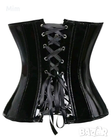 3XL Черен корсет от лак / винил /, снимка 2 - Корсети, бюстиета, топове - 54074054