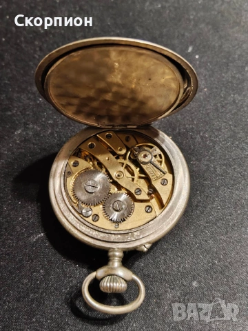 Швейцарски джобен часовник с посребрени капаци - AERA - 6 РУБИНА, снимка 7 - Джобни - 50501131