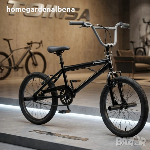 BMX велосипед TOIMSA Full Black 20” – Черен freestyle BMX с 360° ротор и V-Brake, снимка 5 - Велосипеди - 54604963