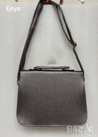 Дамска чанта за през рамо - цвят "бежов металик", снимка 2 - Чанти - 54148923