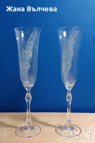 Сватбени ритуални чаши Е8 - ръчно рисувани