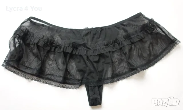 C&A Lingerie черна ефирна тюлена мини пола с вградени прашки, снимка 9 - Бельо - 55418231