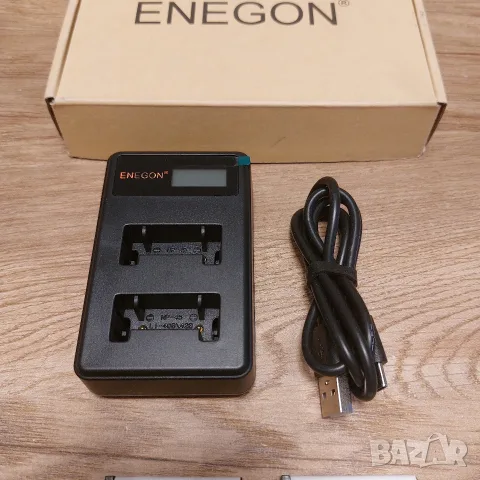 Пълен комплект 2бр. батерии LI-42B + Двойно Smart LCD Зарядно ENEGON за Фотоапарати , снимка 3 - Батерии, зарядни - 55348846