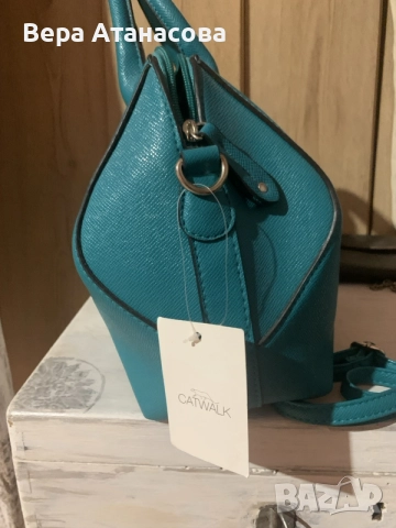 🩵👗🩵 Чанта в тюркоаз с къса и дълга дръжка💎💎💎, снимка 3 - Чанти - 55605088