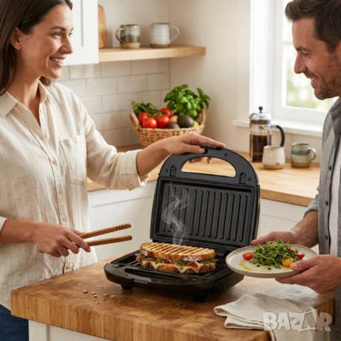 Уред за сандвичи и гофрети 2в1 Muhler MH-899D. , снимка 4 - Други стоки за дома - 54223475