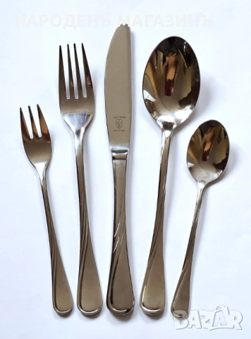 JUSTINUS - SOLINGEN - GERMANY - Прибори за хранене сервиз за 12 човека + комплект за сервиране нож , снимка 6 - Други ценни предмети - 53964849