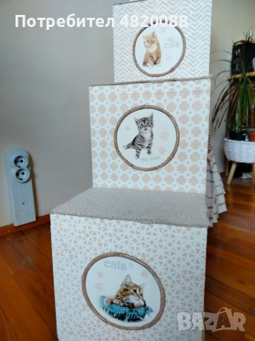 Котешка катерушка ПДЧ, ръчна декорация, УНИКАТ, снимка 3 - За котки - 54490982