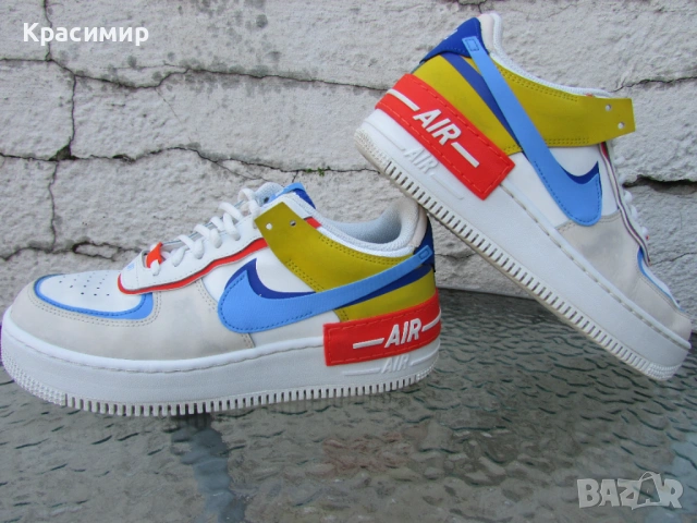 Дамски маратонки Nike Air Force 1 Shadow "Sail Multi", снимка 7 - Маратонки - 54397399