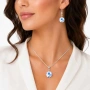 Комплект бижута с кръгли кристали Swarovski AB – колие и обеци с отблясъци, снимка 2