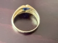 Златен пръстен с камък - 3,95 гр. 2 см. диаметър, снимка 3