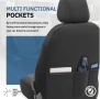 Луксозна тапицерия OTOM текстил с еко кожа COMFORT LINE Design – Черна с бял шев, снимка 6