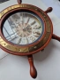 Стенен часовник - корабен рул; индекси - моряшки възли! Quartz, снимка 3